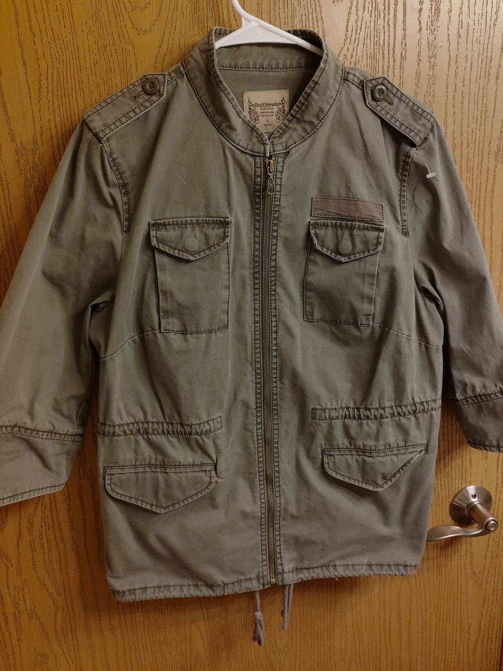 Ruff Hewn Olive Green Military-Style Utility Jacket